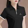 Women's Plus Size Zipper Polo Top: High-End Short Sleeve Loose Shirt for Middle-Aged Mothers, 2025 Summer Fashion