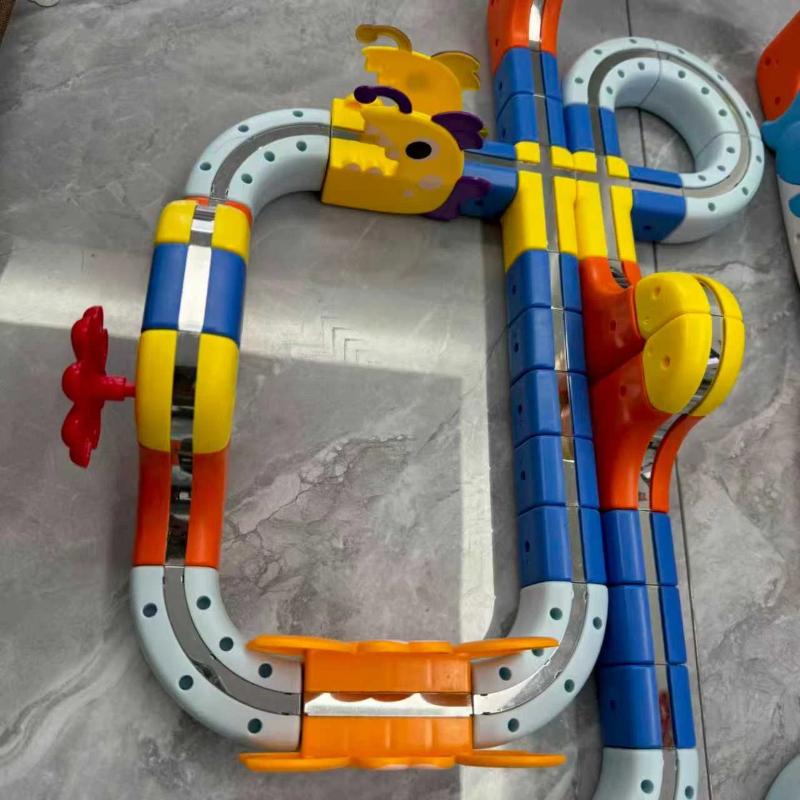 New Ocean Series Electric Magnetic Suction High-Speed Railway Track Cube Diy Non-Remote Rail Car Educational Toys Surprise Gifts