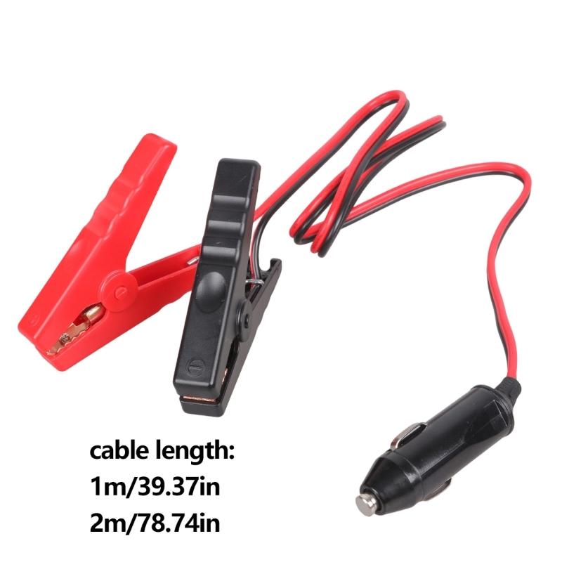 12V 24V 15A Vehicle Port Plug To Alligator Clip Power Cable For Car Battery And Outdoor Equipment 1m/2m