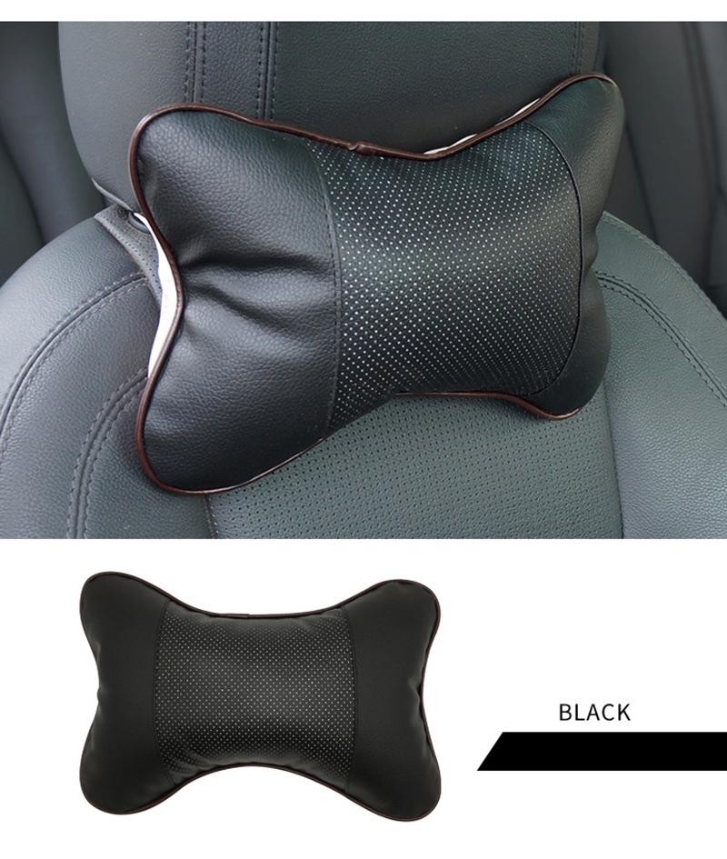Premium Leather Travel Car Seat Headrest Pillow With Superior Neck Support And Comfort