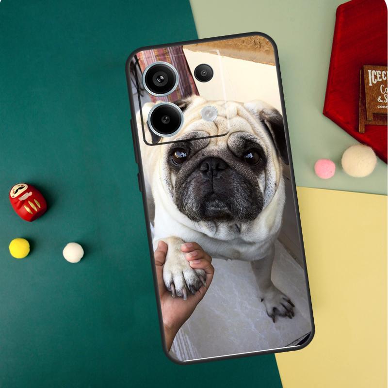 Cute Pug Dog Case For Xiaomi Redmi Note 13 11 8 9 10 12 Pro 12S 11S 10S 9S Redmi 13C 9C 10C 12C Cover