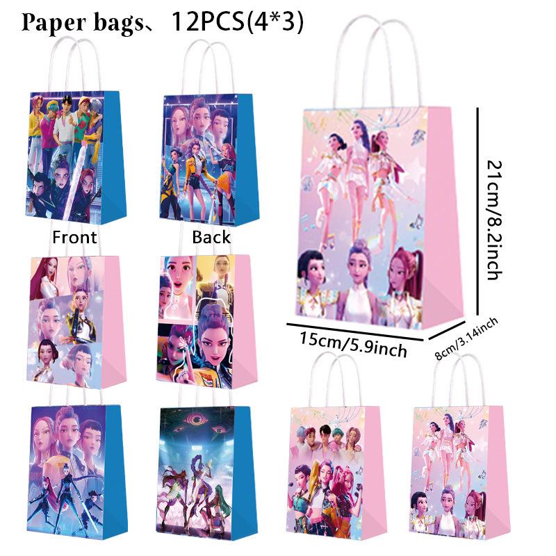KPOP Demon Hunter Girl Group Gift Bag: Film & Animation Themed Handbag for Baby's First Birthday or Return Gift