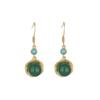 2021 New Chinese Style Gold Plated Chalcedony Agate Dangle Earrings for Women