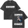 Anime Gachiakuta Riyo Vintage Washed T Shirts Men Women Manga Retro Oversized Short Sleeve Tshirt Male Fashion Trend Streetwear
