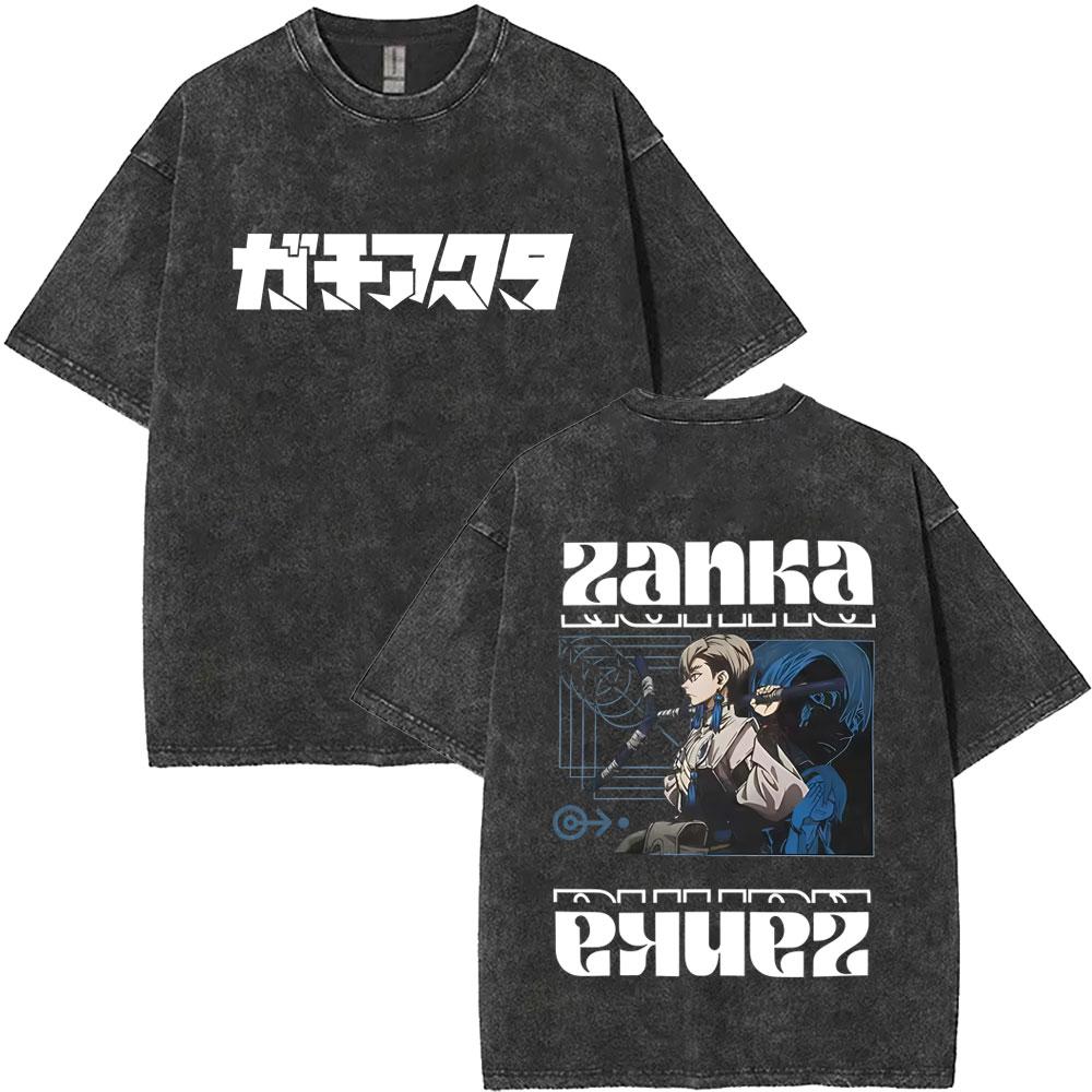 Anime Gachiakuta Riyo Vintage Washed T Shirts Men Women Manga Retro Oversized Short Sleeve Tshirt Male Fashion Trend Streetwear