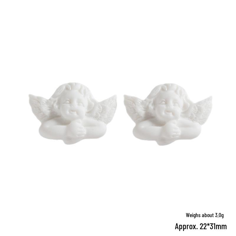 White Baroque Angel Resin Phone Case DIY Accessory