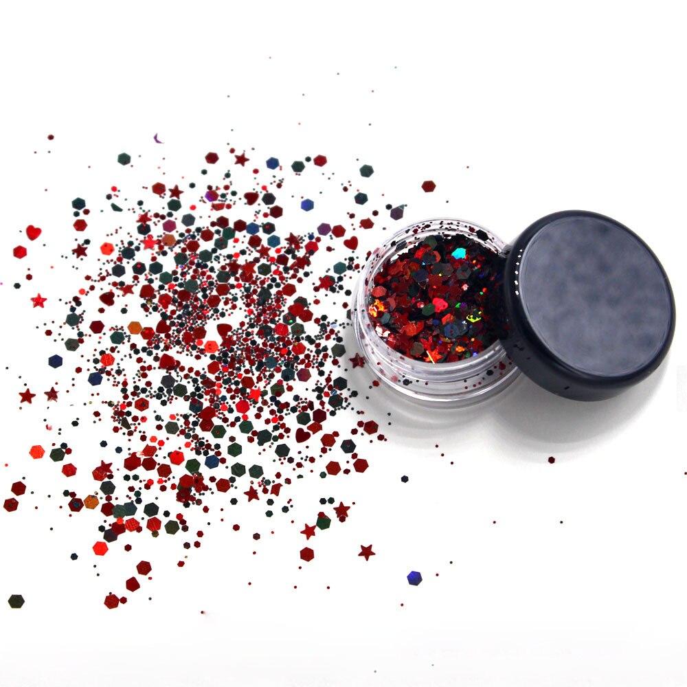 1 Box Sparkly Face Jewelry Laser Sequins Decorations Eye Shadow Nail Art Glitter Powder Body Art Stickers Makeup Festival Party