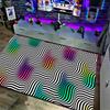 Optical Illusion 3D Abstract Checkered Wave Spiral Mat Visual Impact Non-slip Carpet Rug for Gaming Living Room Home Decoration