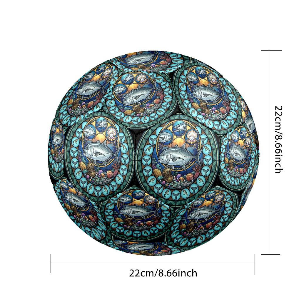 Underwater Marine Life Round Football Size 5 Adult Ball Suitable for Training Matches and Outdoor Team.