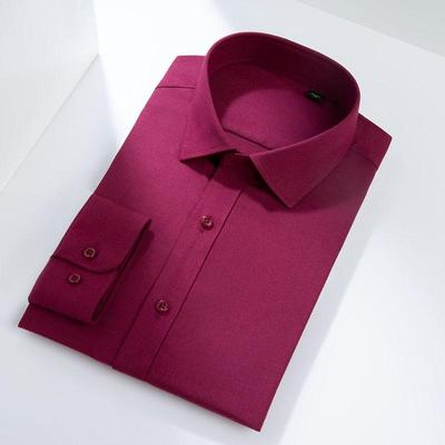 Excellent Woolen Solid Plain Men Dress Shirts Long Sleeve Modal Office Business Male Formal Shirt Regular Fit High Quality