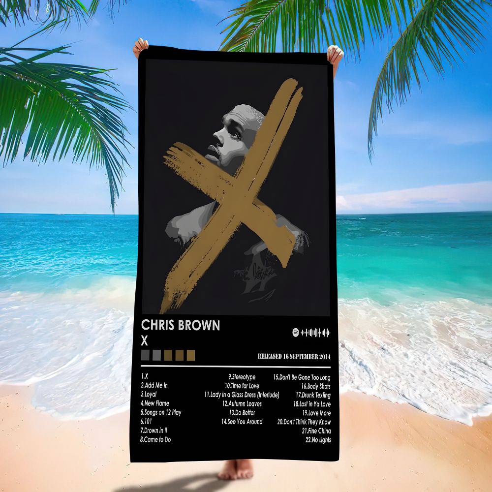 C-Chris B-Brown Rapper Classic Movie Big Microfiber Beach Towels Quick Dry Towel Sand Beach Towels Pool Towel for Travel Swim