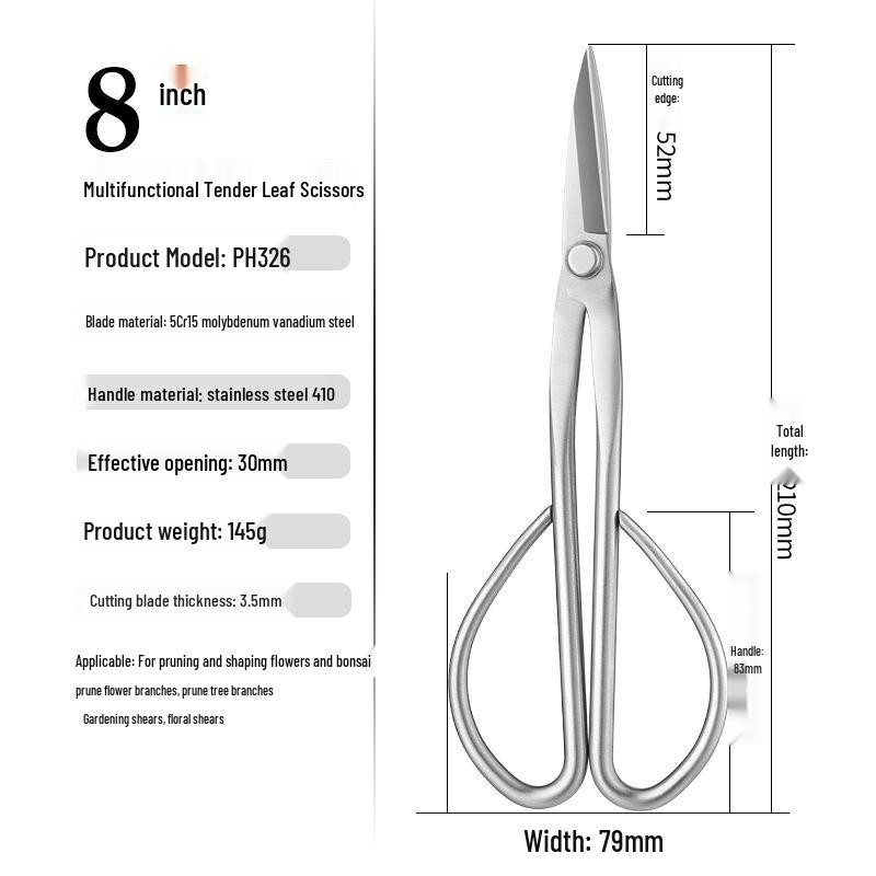

Tender Leaf All-Steel Pruning Shears: Floral, Bud, and Bonsai Scissors for Horticulture and Art