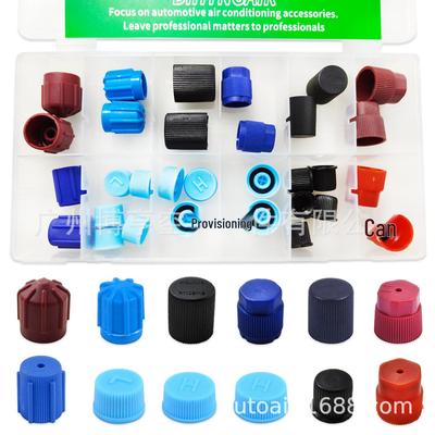 Universal Car A/C Valve Core & Cap for 134a Refrigerant - Dustproof, Leakproof, High/Low Pressure, Copper Protective Cap