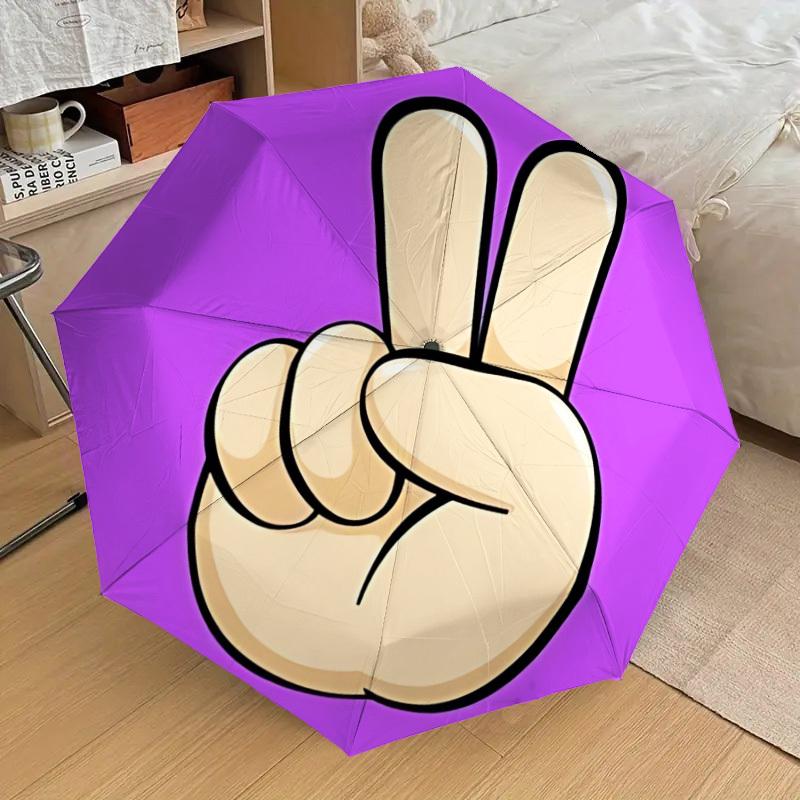 

1pc Two Hand Gesture Fashionable Automatic Opening/Closing Folding Umbrella with 8 Iron Bones, Plastic Handle yy251015042