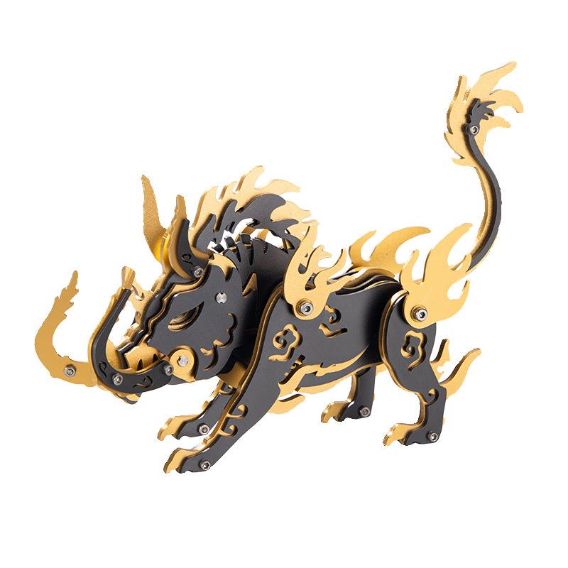 102pcs Stainless Steel DIY 3D Metal Puzzl Mountain and Sea Classics Metal Model Assembly Jigsaw DIY Puzzle Pig P503