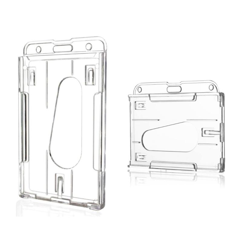 Transparent Cards Slots ID Tag Badge Holder with Badge Reel Cards Storage Organizer Employee Pass Work Card Case Sleeve