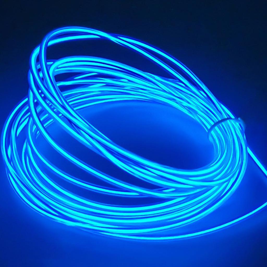 Cuttable Glowing Rope Lights Flexible Glow EL Wire Cable Neon Light Wire Noise Reduction with Battery Pack Enduring