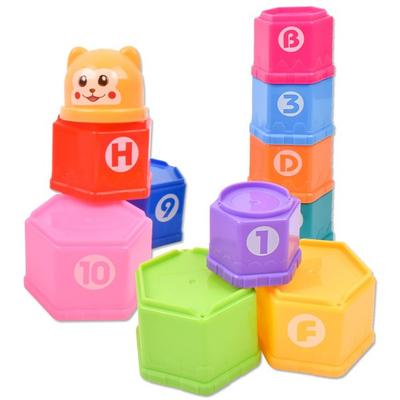 Oz Toy Hexagonal Cup Stacking, Mixed Colors, 1 Set, Korean Baby Products