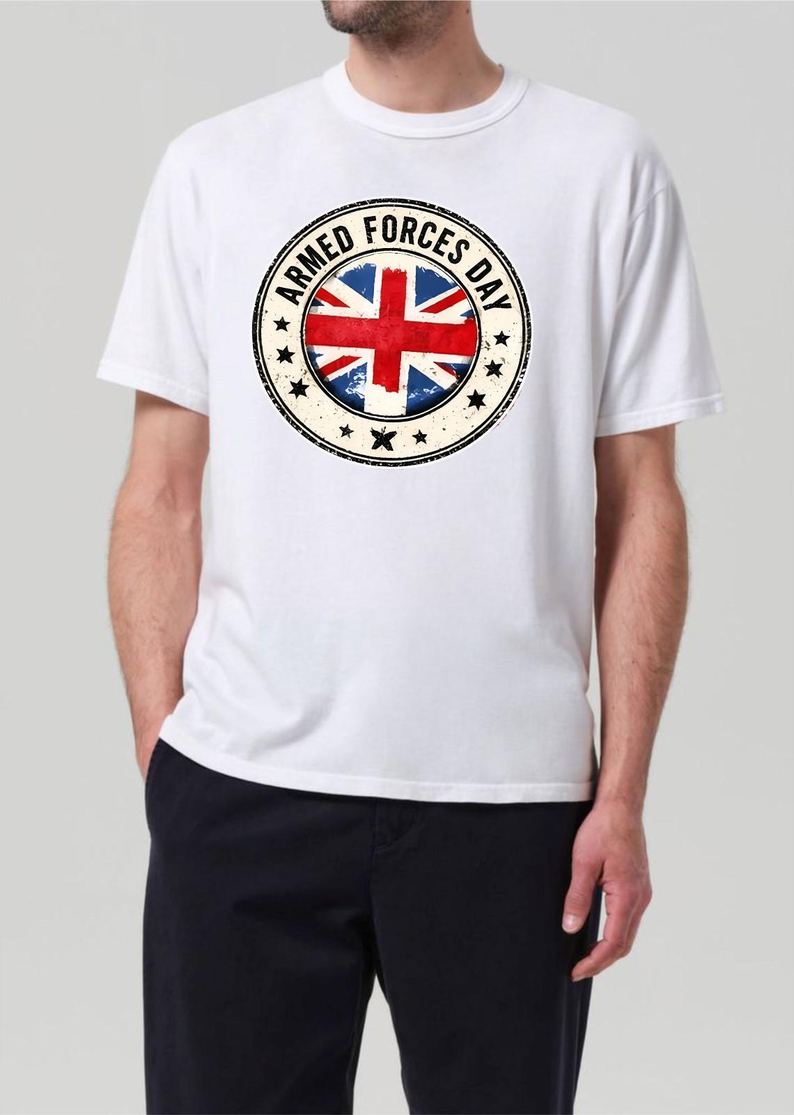 Armed Forces Day T-shirt Remembrance Day Uk Flag Veteran Latest Top Gift Tee M