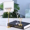 Heart-Shaped Stainless Steel Table Card Holder for Weddings, Restaurants, or Banquets.