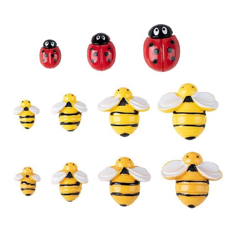 Hairhoop Brooch Appliques Cartoon Honeybee/Ladybugs Flatback Sticker for Handmade Headbands Craft Project Hairclip Decors