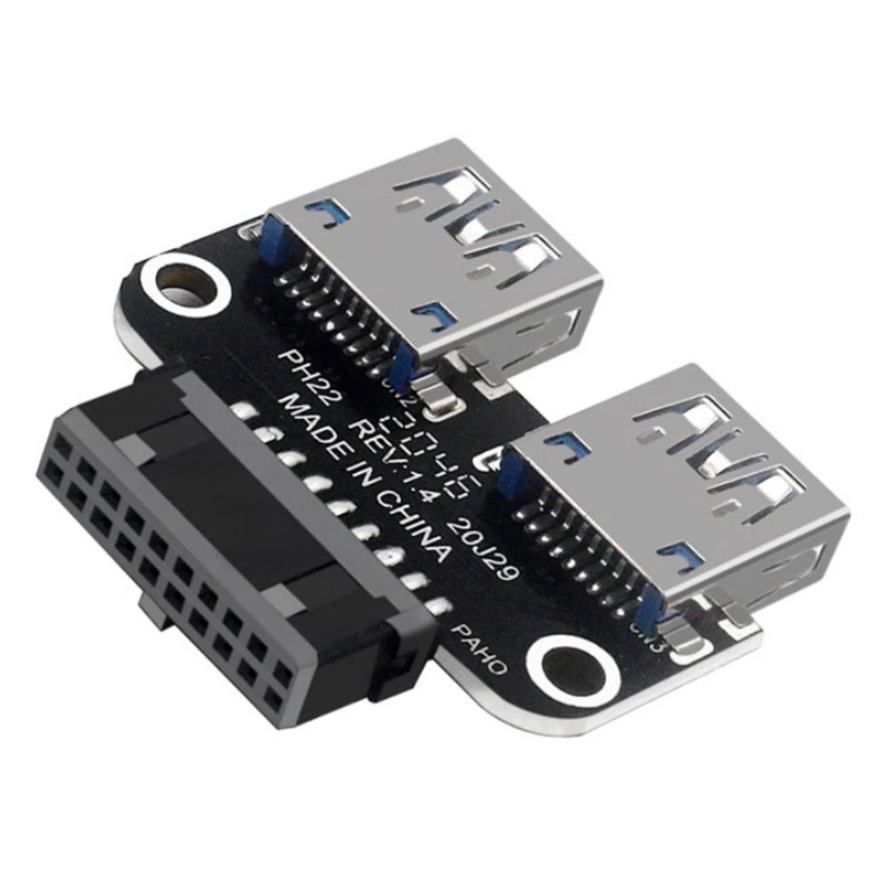 Adapter USB 3.0 19 20 Pin do Płyty Głównej Komputera Podwójny Adapter USB3.0/3.1 19/20 Pin na Podwójne Gniazdo USB3.0/3.1A Żeńskie