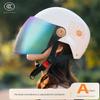 Dual-Visor Half Helmet for Electric Motorcycle Scooter, All-Season Sun Protective Safety Riding Helmet for Men Women