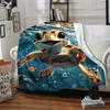 1 Stück Meereschildkröte Muster Druck Decke Leichte Flanell Überwurfdecke für Sofa, Bett, Wohnzimmer, Büro, Reisen im Freien, Camping