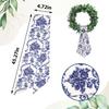 Floral Wreath Sash for Front Door Blue Flower Wreaths Satin Sash Garland Ribbon Accessories for Wreath Yard Doorway Indoor Outdoor Bow Bridal Shower