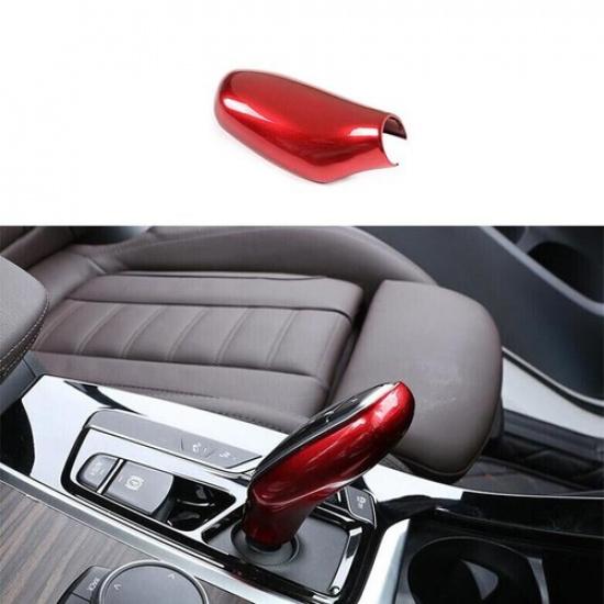 For BMW 7 Series Bright Red 2016- Car Central Console Gear Shift Knob Cover