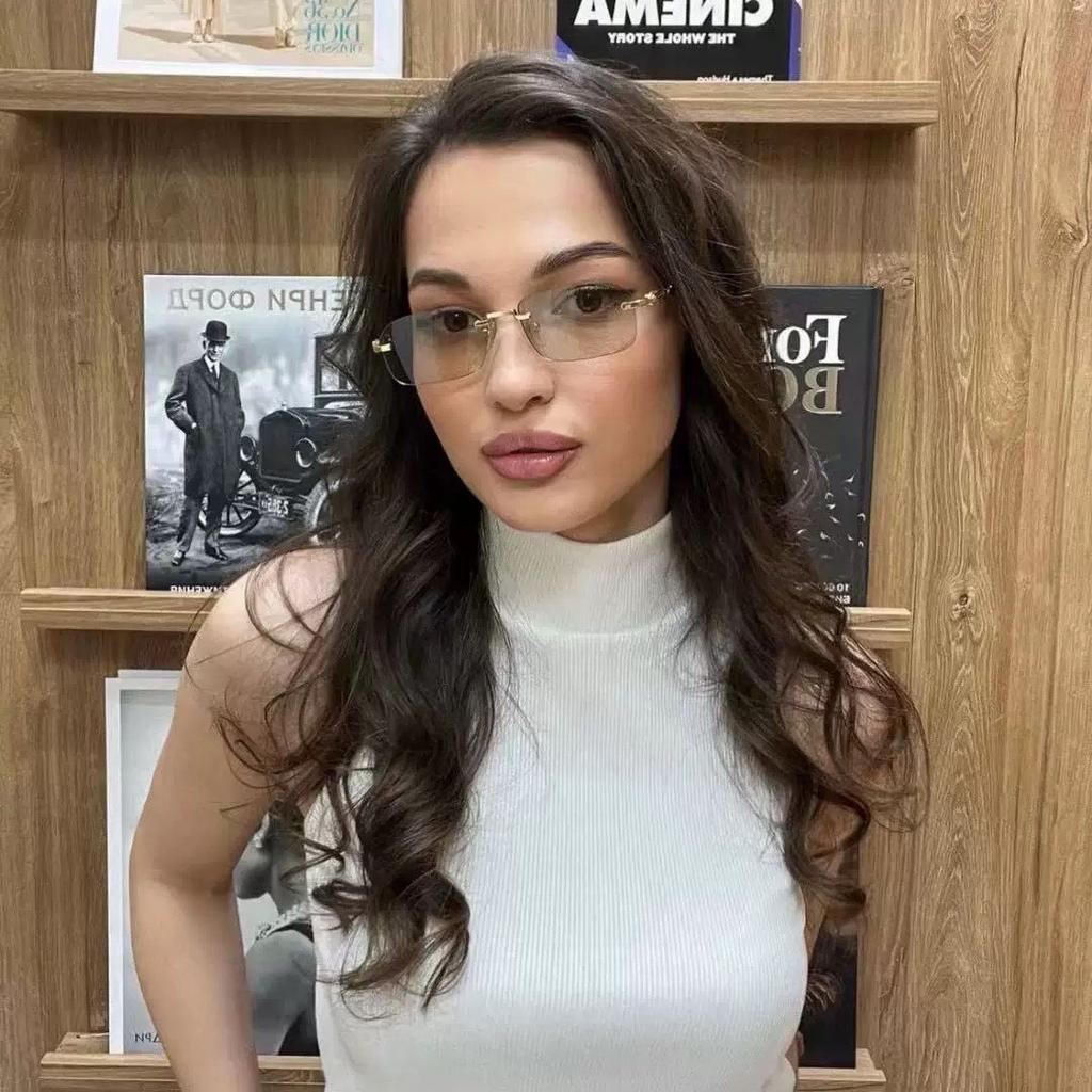 Rimless Metal Sunglasses Women Men Vintage Punk Luxury Designer Irregular Square Hip Hop UV400 Sun Glasses