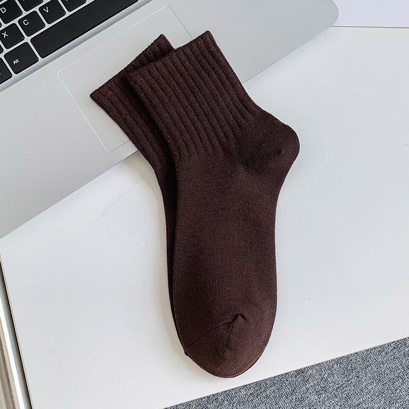 Women's Trendy Japanese Style Solid Color Long Sports Socks - Versatile & Essential for Students and Couples