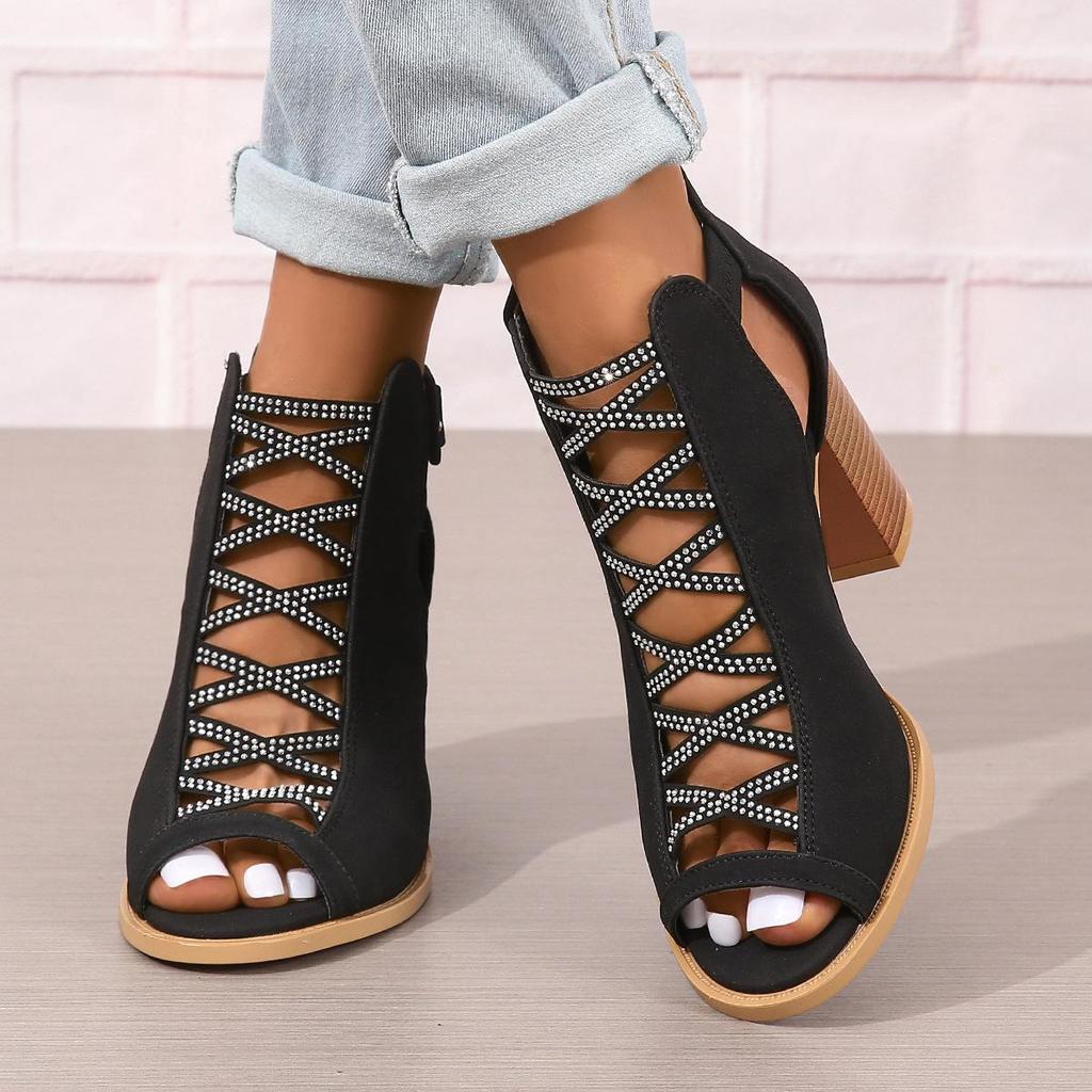 Women's High Heel Sandals Fashion New Style Coarse Heel Large Women's Shoes Platform Sandals Heels Women Sandals
