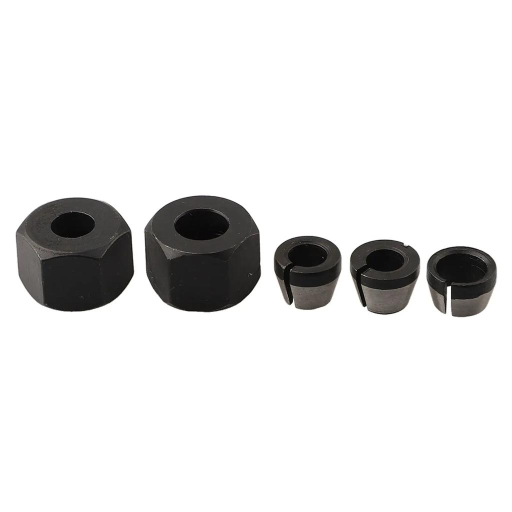 5pcs 6mm 6.35mm 8mm Collet Chuck For Engraving Trimming Machine Electric Router Carbon Steel Trimmer Chuck Workshop Equipment