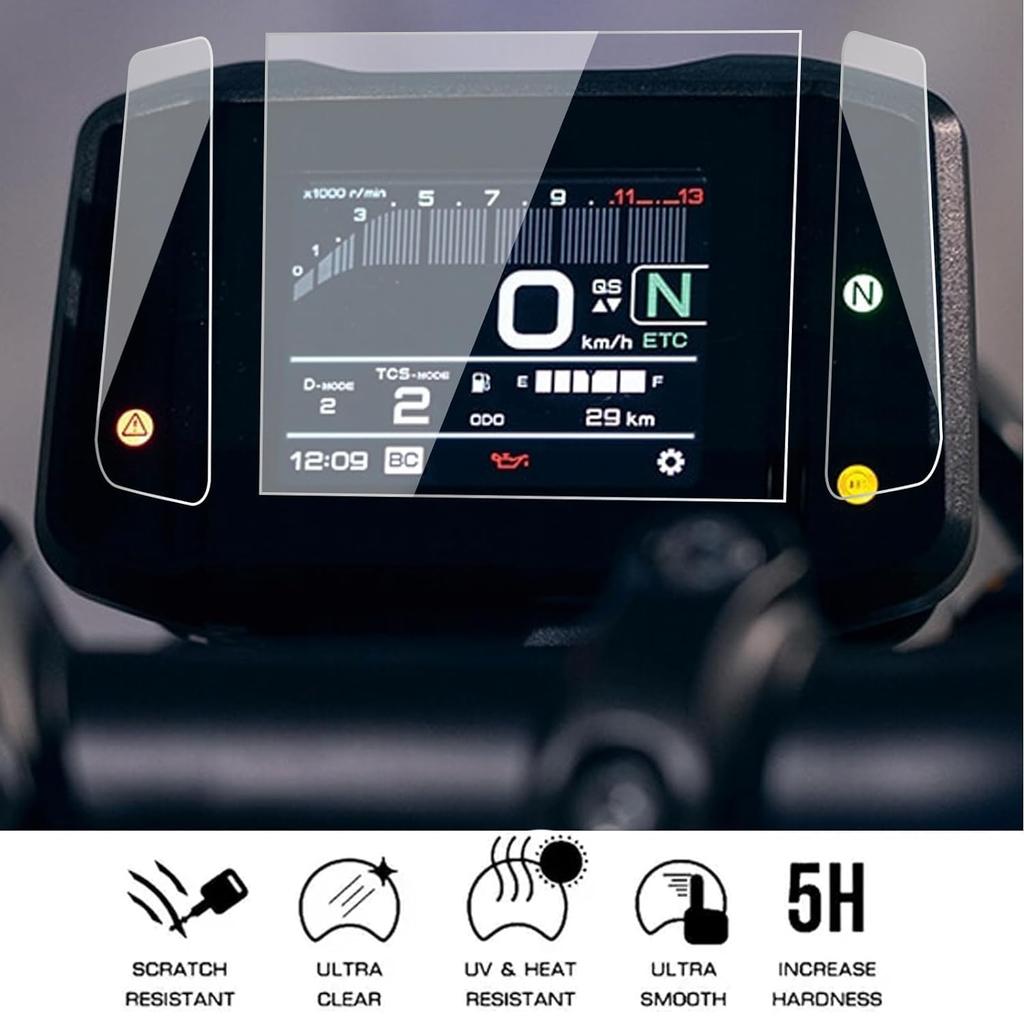 Motorcycle Meter Protection Film, Set of 2, Compatible with Yamaha MT-09 (21-23), MT-09 (21-23), and XSR90 (22-24)