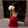 Women's Satin Sexy V-neck Temperament Halter Dress Summer New Slim Long Skirt Halter