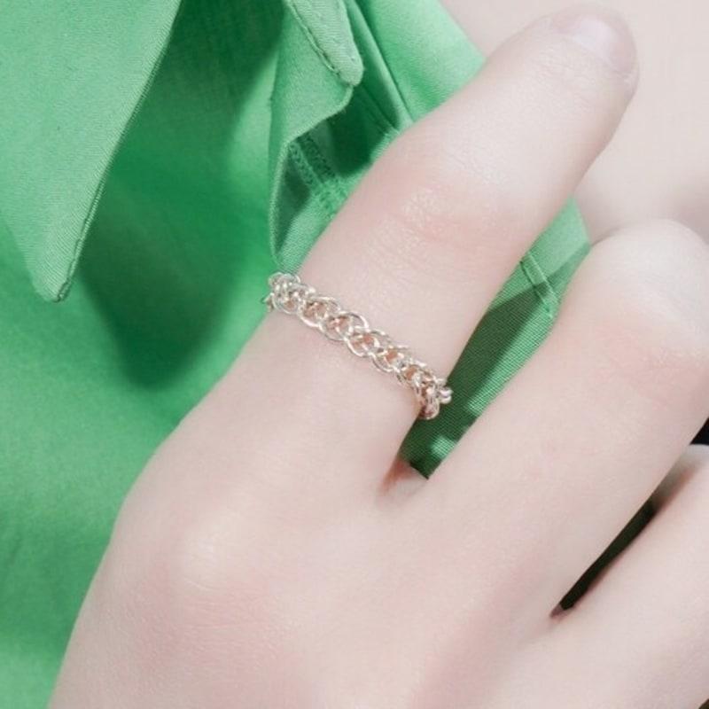 BONBEAU Alan double chain silver ring Alan double chain silver 925 bold ring