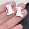 20-Piece Christmas Themed Bracelets: Silver Snowman, Santa Claus, Snowflake Pendants & Beads