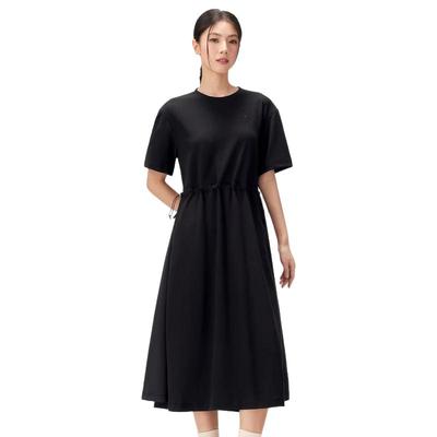 Women's Short Sleeve A-Line Midi Dress
