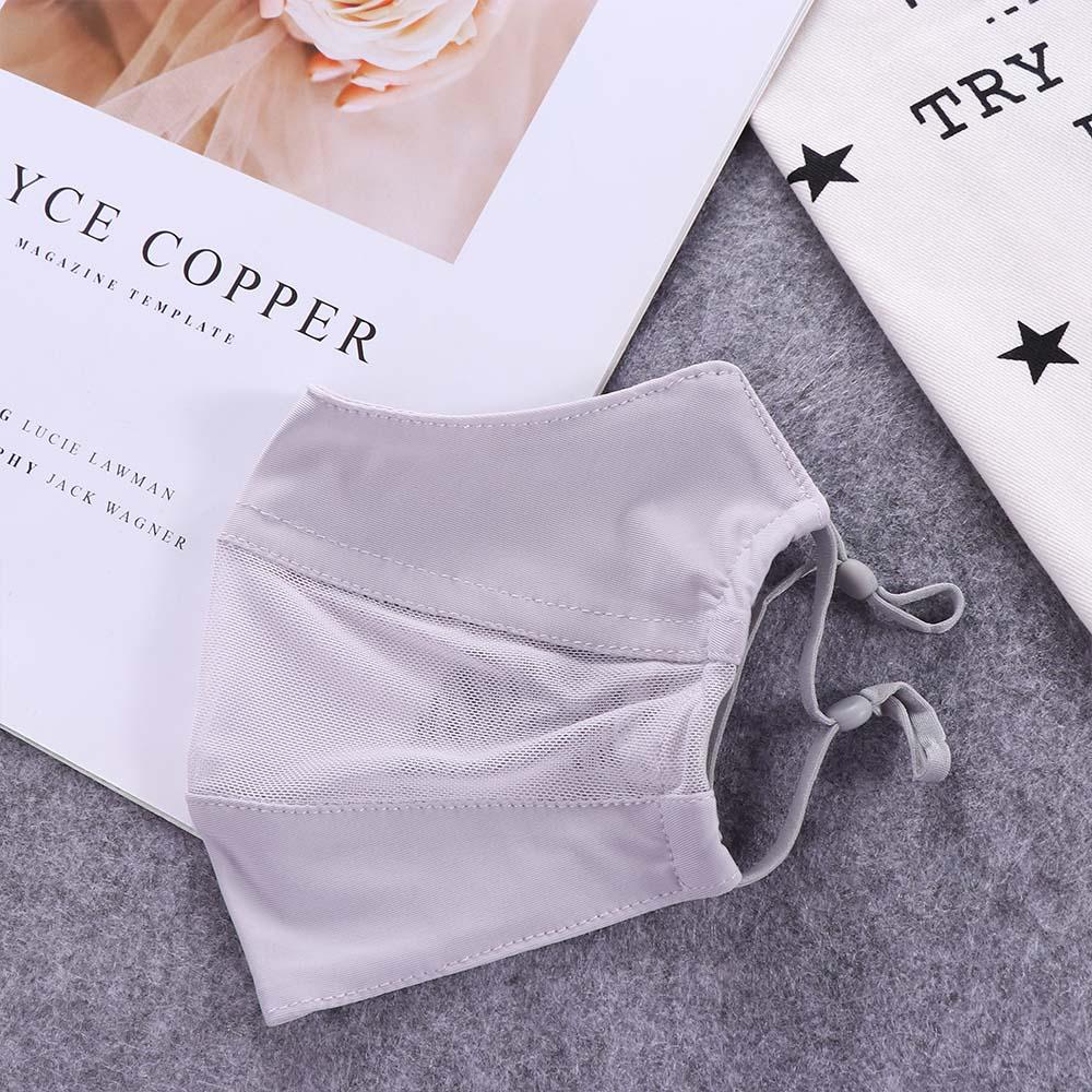 Couleur Pêche Soleil Protection UV Anti-UV Cache-visage Foulards Visage Écharpe Visage Soie Glacée Voile Crème Solaire