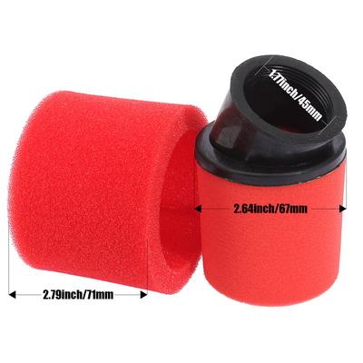 2Pcs 44mm 45mm 46mm Red Air Filter 50cc 70cc 90cc 110cc 125cc Motorcycle ATV Quad Scooter Go Kart Moped Super Pocket Mini Bike