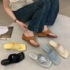 2025 Summer New Foreign Trade Women's Shoes Slope Heel Flip-flops Fashion Outer Flat Slippers Women