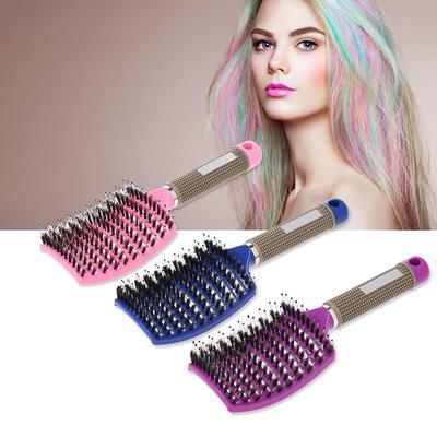 Изогнутые кабана Bristle волосы кисть Профессиональный Detangling Hairbrush Головной массаж массаж расческа укладка гребень для женщин-мужчин