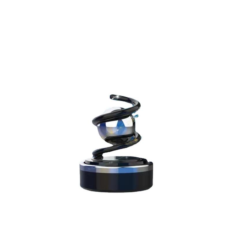 Solar-Powered Rotating Car Aromatherapy Ornament with Creative Spring Design