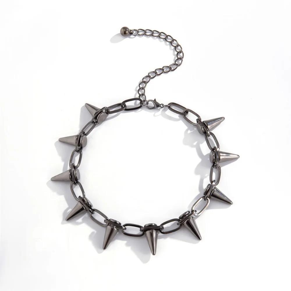 Hip Hop Bulletpunk Gothic Rivet Necklace for Party Occasions, All-Season Accessory Men and Women Jewelry