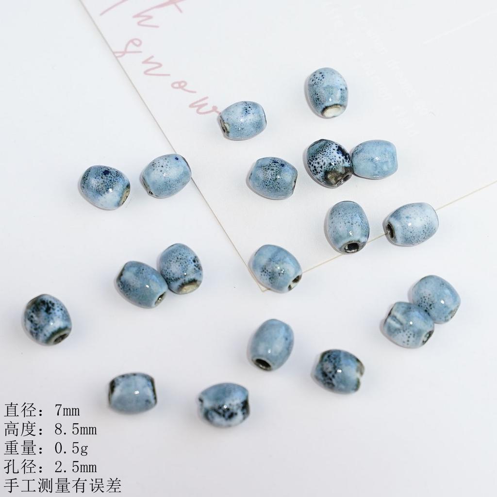 Jingdezhen straight hole ceramic bead rice bead special-shaped bracelet accessories string bead material DIY jewelry wholesale