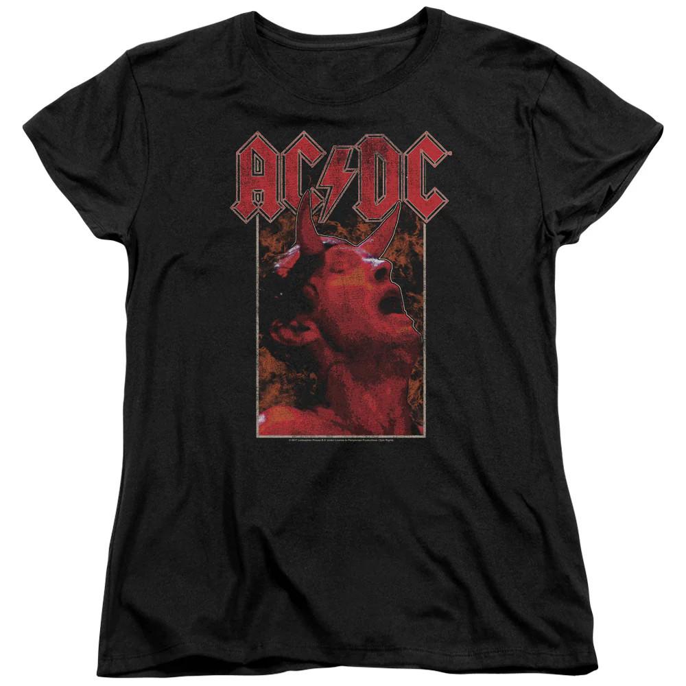 

AC/DC Horns Womens T Shirt Black M