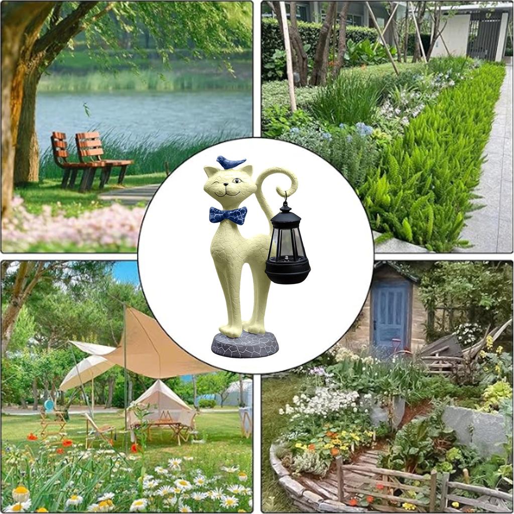 Solar ,Cute Figurine | Resin Ornaments For Yard Porch Patio Backyard Balcony Decoration