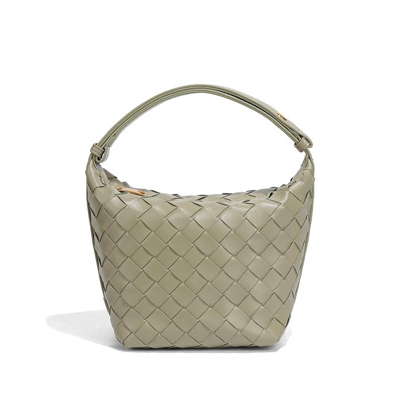 

Темпераментная сумка-ланчбокс для переноски в руках, модная плетеная сумка, трендовая универсальная повседневная сумка через плечо, текстурная сумка-подмышка из мягкой кожи