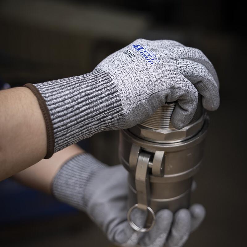 Level 5 PU Cut-Resistant Gloves, Steel Wire Anti-Cutting Anti-Puncture Non-Slip Wear-Resistant, for Woodworking